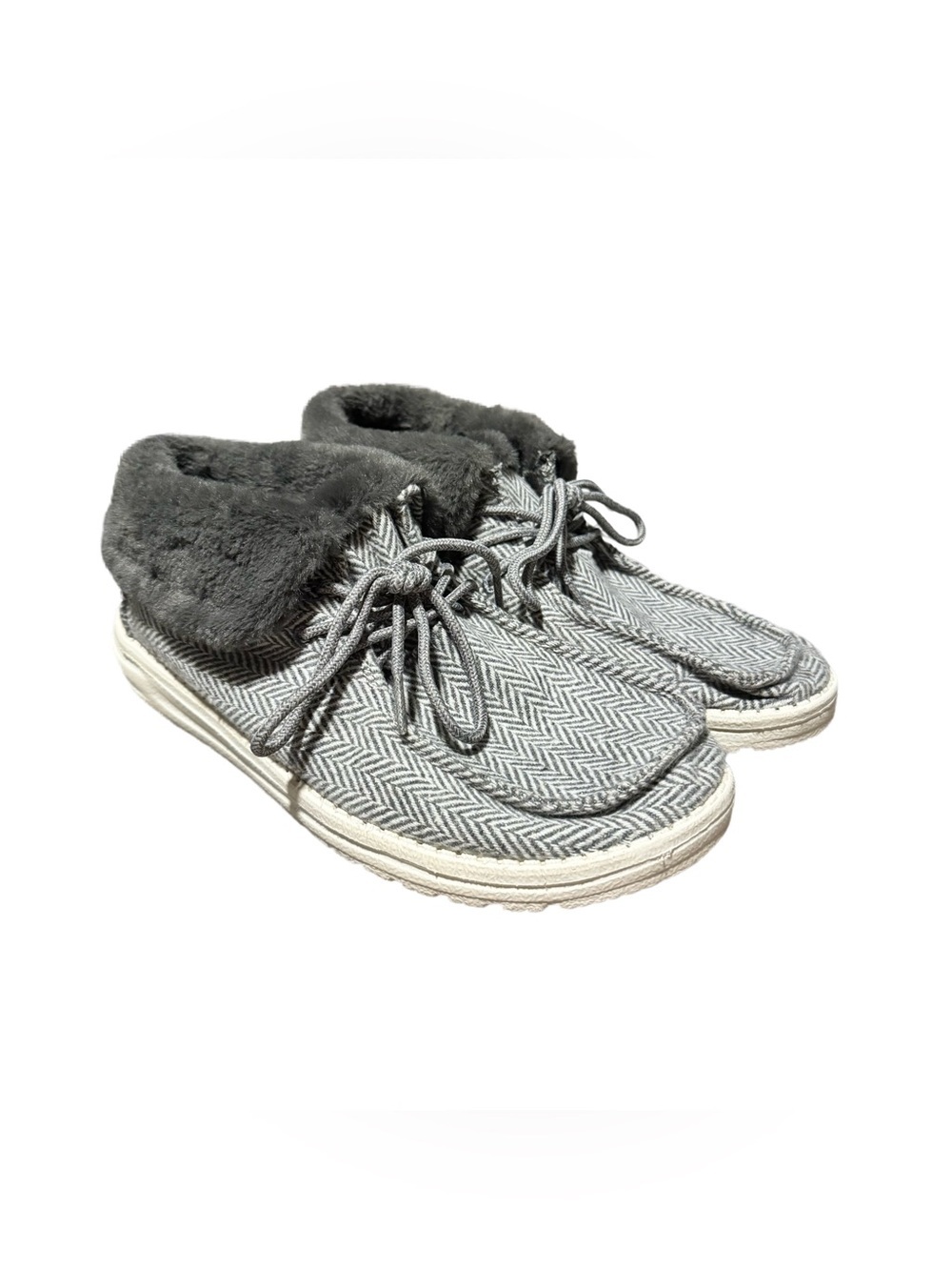 Hey Dude Britt Gray Faux Fur Lined Comfort Bootie Women's US Ankle Shoes Size 8